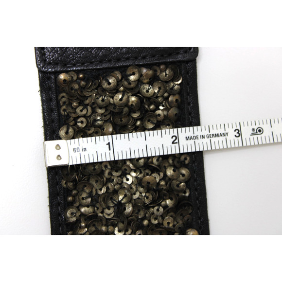 Vintage Streets Ahead Size M Women\'s Black Leather & Stretch Sequin main image 11